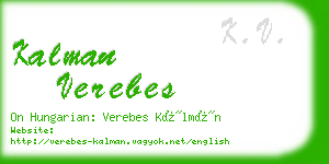 kalman verebes business card